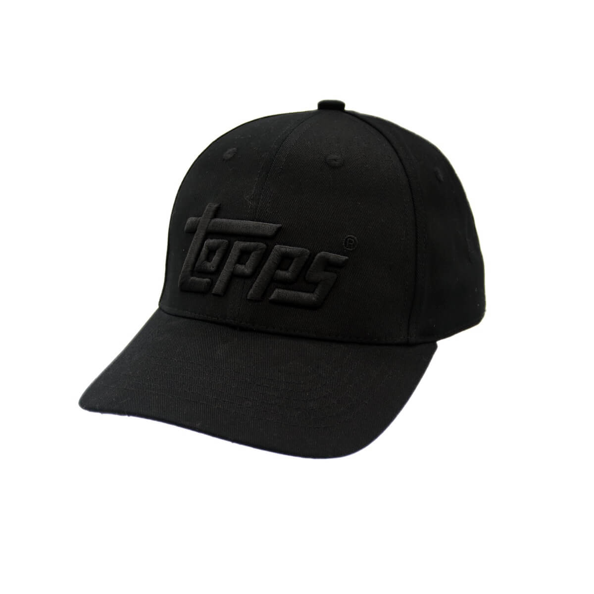 A black baseball cap with 3D embroidery.