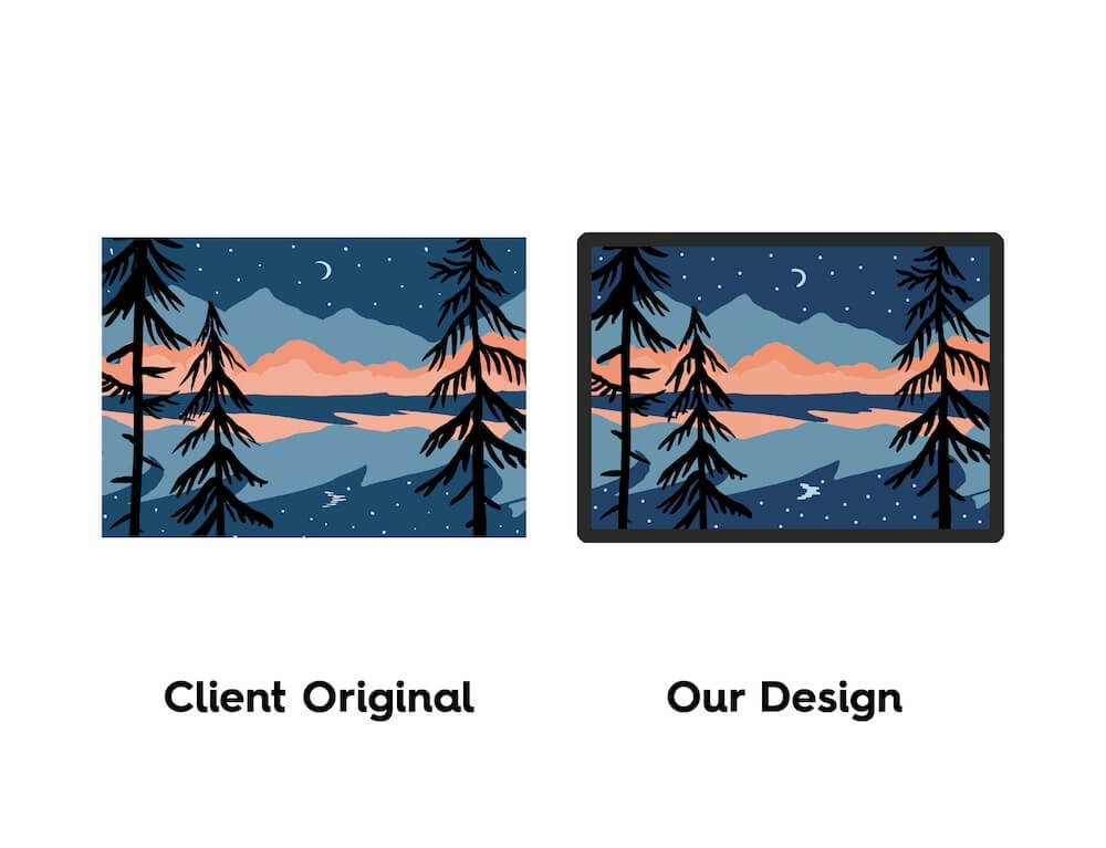 Before and after of walking client production 1