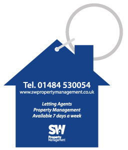 A digital image of a blue house to promote SW properties.