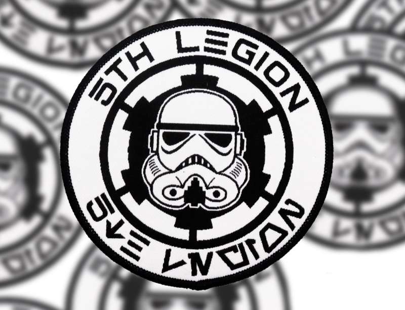 The 5th Legion woven patches for a small army of cosplayers.