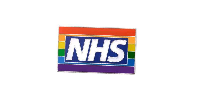 The NHS rainbow badge that sees the NHS logo on top of the Pride flag.