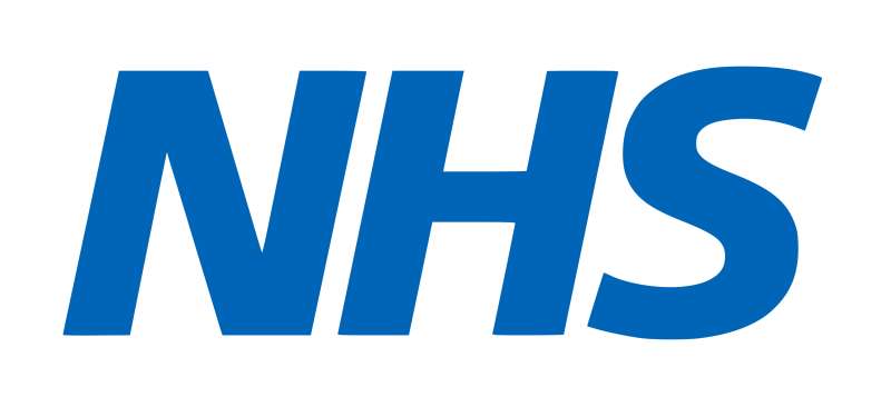 The blue NHS logo on a white background.