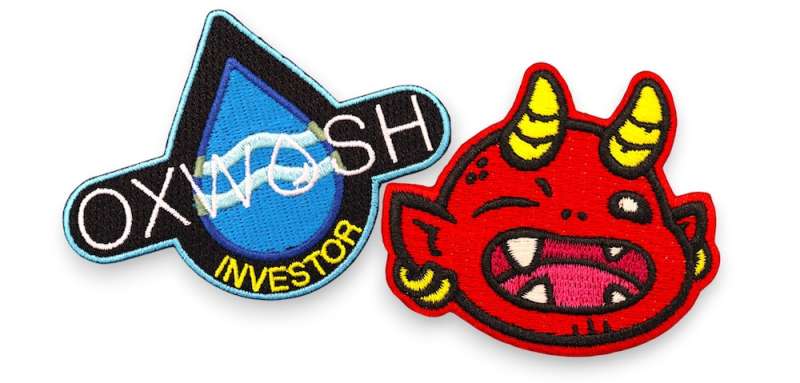 Range of custom embroidered patches including branded, event and club designs demonstrating versatility and uses.