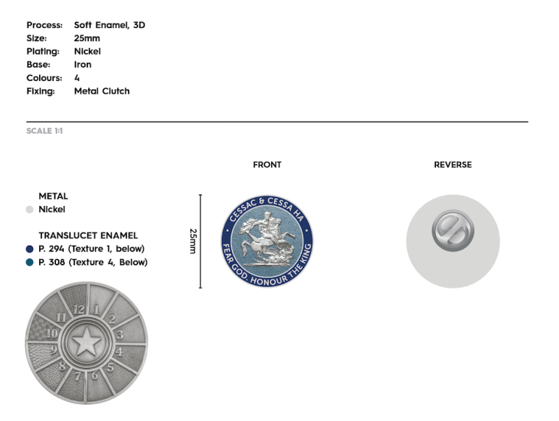 A visual proof of the design process we used to recreate a 130 year old pin badge.