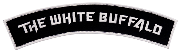 A black biker jacket rocker patch with the words